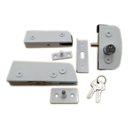 Kit porta pivotante para vidro temperado blindex 6 e 10mm - Branco - 1