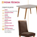 Ver imagem 7 de Mesa de Jantar Copper 120 cm Tampo MDF Vidro Canto Copo com 4 Cadeiras Carolina