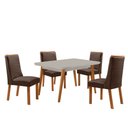 Ver imagem 2 de Mesa de Jantar Copper 120 cm Tampo MDF Vidro Canto Copo com 4 Cadeiras Carolina