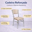 Ver imagem 4 de Kit 2 Cadeiras Cozinha Reforço Cromada Assento Grosso Confortável Encosto Estofado Cor Fendi