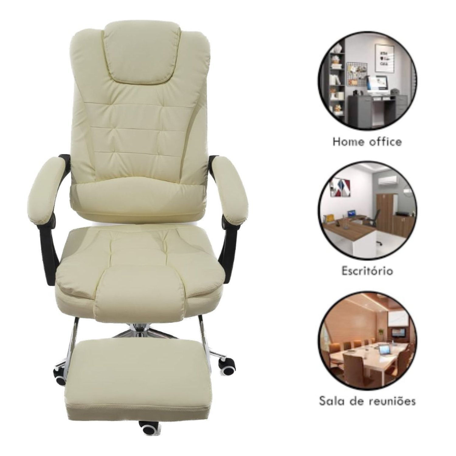 Cadeira de Escritório Ergonômica Presidente Apoio Para Pés Oficial Webshop - 3