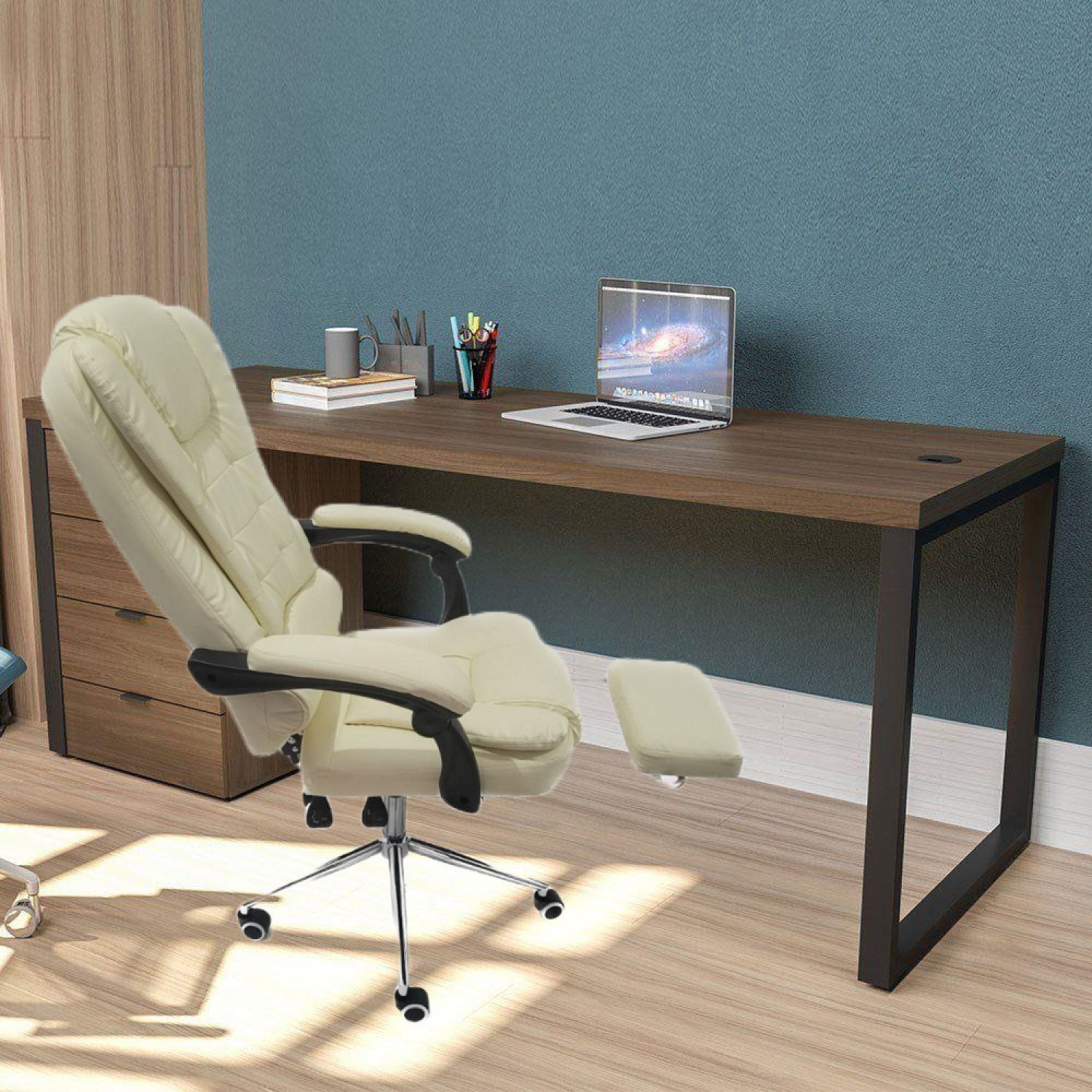 Cadeira de Escritório Ergonômica Presidente Apoio Para Pés Oficial Webshop - 6