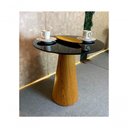 Ver imagem 2 de Mesa Cone Para Sala De Jantar - Madeira Freijó Tampo 70 Cm Laca Preta Cor Marrom