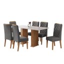 Ver imagem 2 de Conjunto Sala de Jantar Portinar 160x80cm com 6 Cadeiras Iza Mel/blonde/cinza - Casa Giulia