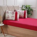 Ver imagem 1 de Jogo de Cama Casal Malha 3 Pçs Bella Cama New 138x188cm Vermelho