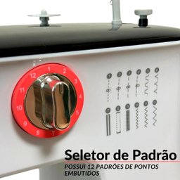 Máquina Costura Elétrica Portátil 12 Pontos Agulha Dupla Pedal Doméstica Bivolt Importway Iwmc-510 I - 3