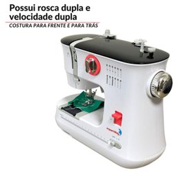 Máquina Costura Elétrica Portátil 12 Pontos Agulha Dupla Pedal Doméstica Bivolt Importway Iwmc-510 I - 4