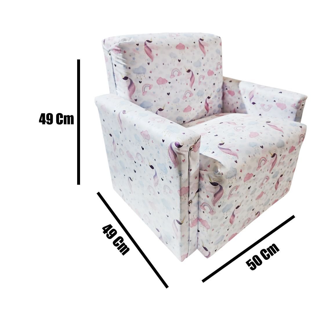 Poltrona Infantil Sofazinho Reforçada Decoração Modelos Unicórnio Claro - 7