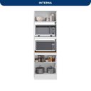 Ver imagem 4 de Torre Quente 3 Portas 2 Nichos para Forno e Micro-Ondas Yescasa Unna Branco/Azul