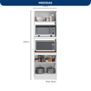 Ver imagem 3 de Torre Quente 3 Portas 2 Nichos para Forno e Micro-Ondas Yescasa Unna Branco/Azul