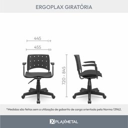 Cadeira para Escritório Secretária Ergonômica Giratória Ergoplax NR17 - 3