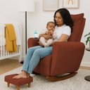Ver imagem 3 de Poltrona de Amamentação Balanço com Puff Jade em Boucle Conforto Elegância e Aconchego Terracota