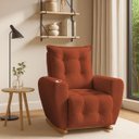 Ver imagem 1 de Poltrona de Amamentação Balanço com Puff Jade em Boucle Conforto Elegância e Aconchego Terracota