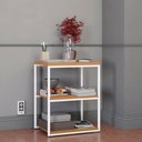 Ver imagem 1 de Mesa de Apoio Kappesberg Industrial 3 Prateleiras Canela/branco 45cm
