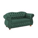 Ver imagem 1 de Sofá Chesterfield Merlô 2 Lugares Suede Verde 2,30M / Decoração, recepção, barbearia, sala tv