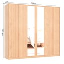 Ver imagem 4 de Guarda-Roupa Casal 6 Portas com Espelho Marseille Bege/Carvalho Nature