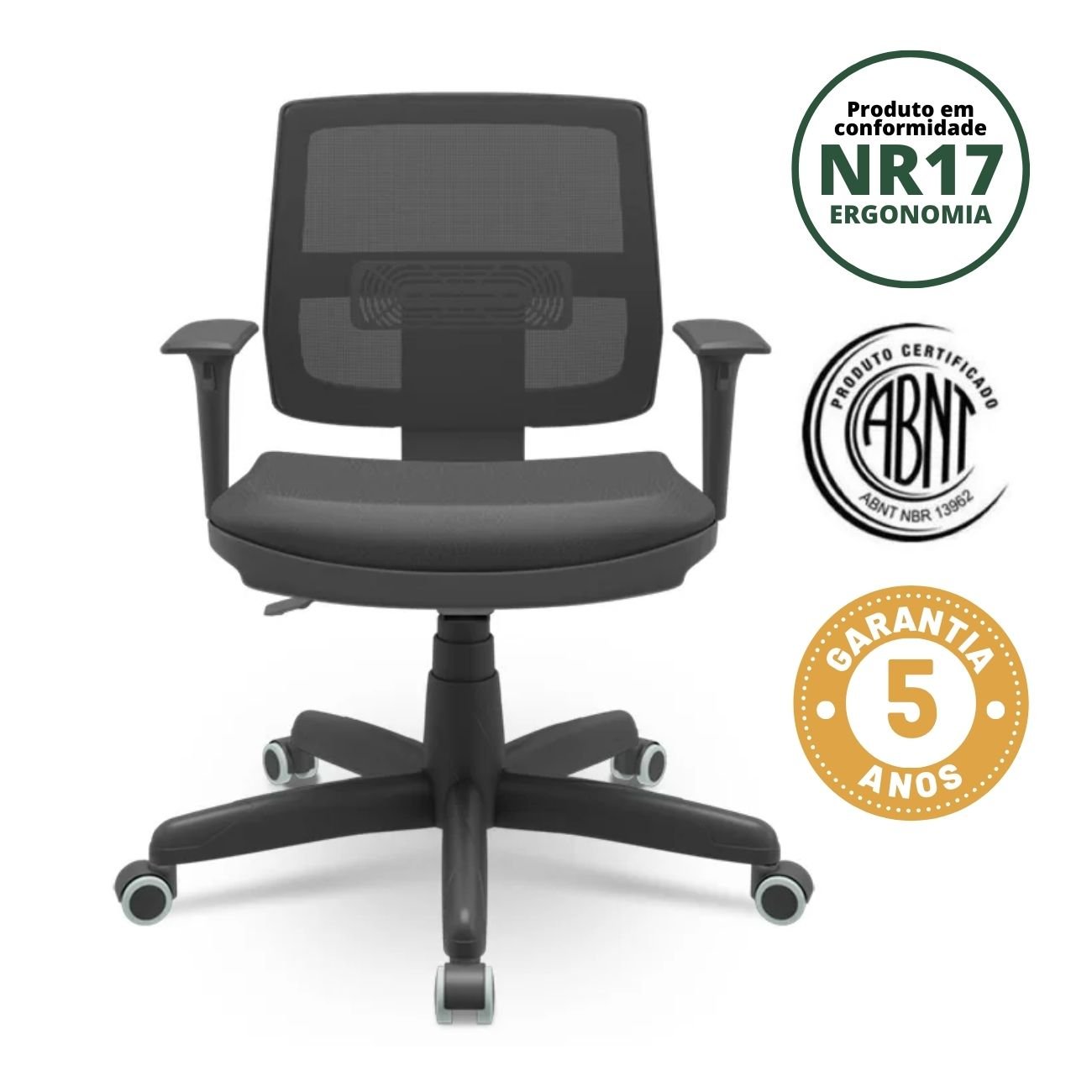 Cadeira para Escritório Diretor Ergonômica Giratória Executiva Brizza NR17 Plaxmetal - 2