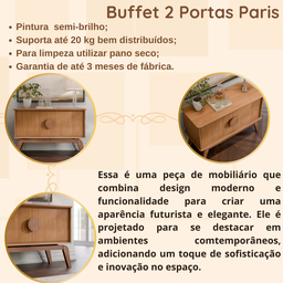 Aparador Cantinho do Café Buffet Balcão Hall Entrada Mdf:nature - 6
