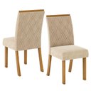 Ver imagem 4 de Mesa de Jantar Danielly 120 Cm Tampo Reto com Vidro Nature Off White e 4 Cadeiras Vita Linho – Henn