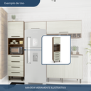 Ver mais imagens de Paneleiro 1 Porta 4 Gavetas Evolution Plus Marrom/Tannat/Legno Crema