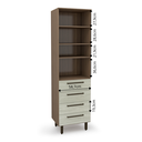Ver imagem 3 de Paneleiro 1 Porta 4 Gavetas Evolution Plus Marrom/Tannat/Legno Crema