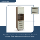 Ver imagem 5 de Paneleiro 1 Porta 4 Gavetas Evolution Plus Marrom/Tannat/Legno Crema