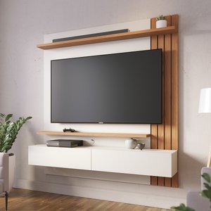 Painel para TV até 65 Polegadas 2 Portas Basculantes 2 Prateleiras Juriti