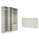 Ver imagem 3 de Guarda Roupa Closet sem Portas 4 Peças, 3 Gavetas, Sapateira e Cabeceira Casal Prime Luciane Móveis