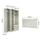 Ver imagem 5 de Guarda Roupa Closet sem Portas 4 Peças, 3 Gavetas, Sapateira e Cabeceira Casal Prime Luciane Móveis