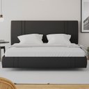 Ver imagem 4 de Cama King Flutuante com Cabeceira 195cm Lyra Sintético Preto S05 - Mpozenato