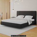 Ver imagem 2 de Cama King Flutuante com Cabeceira 195cm Lyra Sintético Preto S05 - Mpozenato