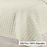 Colcha Tamanho Super King Palha 200 Fios 100% Algodão 3 Peças 3,15m x 2,70m - 2