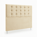 Ver imagem 2 de Cabeceira Estofada Paris Suede Bege Casal 1,40 com Pés Rbl