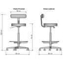 Ver imagem 3 de Cadeira Escritório Caixa Giratória Encosto Tira Mocho