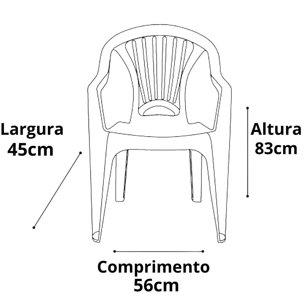 Kit 10 Poltronas Preta Plásticas Arqplast 154kg - 9