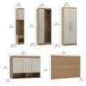 Guarda Roupa de Solteiro Modulado com Painel Cabeceira Selene 7 Peças Carvalho - 3