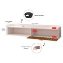 Ver imagem 7 de Rack Suspenso Home Classic Pequeno Sala Estar Quarto Tv 32 42 50" 1 Porta Puxador Concha - Lojas Rpm