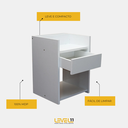 Ver imagem 4 de Mesa de Cabeceira com Gaveta - Branco