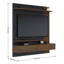 Ver imagem 3 de Painel para TV até 65 Polegadas 150CMX162CM 2 Portas Basculantes 2 Prateleiras Juriti Marrom