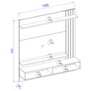 Ver mais imagens de Painel para TV até 65 Polegadas 150CMX162CM 2 Portas Basculantes 2 Prateleiras Juriti Marrom