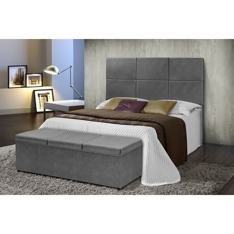 Conj Quarto Cabeceira Recamier Bau Lais 6746 Queen