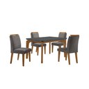 Ver imagem 2 de Conjunto Sala de Jantar Mesa Liz 120cm com Vidro Canto Copo e 4 Cadeiras Athenas Moderna