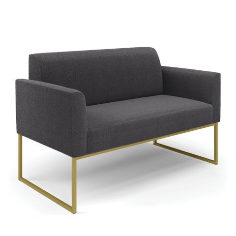 Sofá 2 Lugares Namoradeira Industrial Dourado Marisa Bouclê D03 - D’Rossi