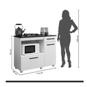 Ver imagem 3 de Balcão P/ Cooktop 4 Bocas 2 Portas 1 Gaveta Violeta Kaiki Banco