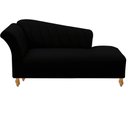 Ver imagem 1 de Conjunto Divã Recamier Sofá Helena 160 Cm – Tecido Suede:suede Preto