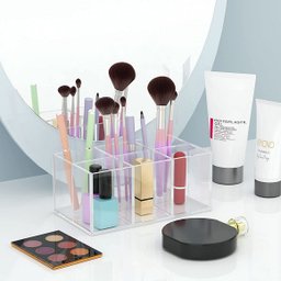 Organizador de pincéis e cosméticos transparente em acrílico para bancada Make Laser OPCA - 3