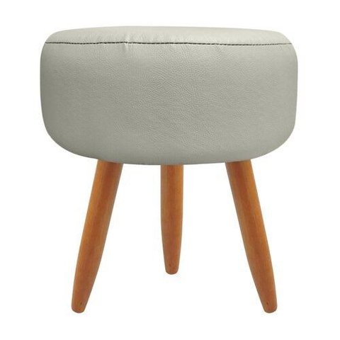 Puff Redondo Corano Bege Pés Palito