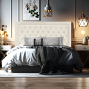 Ver imagem 4 de Cabeceira de Cama Box Queen 160 Cm Baronesa - Veludo Bege Claro