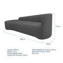Ver imagem 3 de Recamier Curvo Orgânico 200cm 3 Lugares Lado Esquerdo para Sala Estar Linho Paris Cinza Escuro
