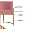 Kit 6 Poltronas Decorativa Sala de Estar Luana Base Gold Suede Rosa - Montanaris Decor Md Montanaris - 6